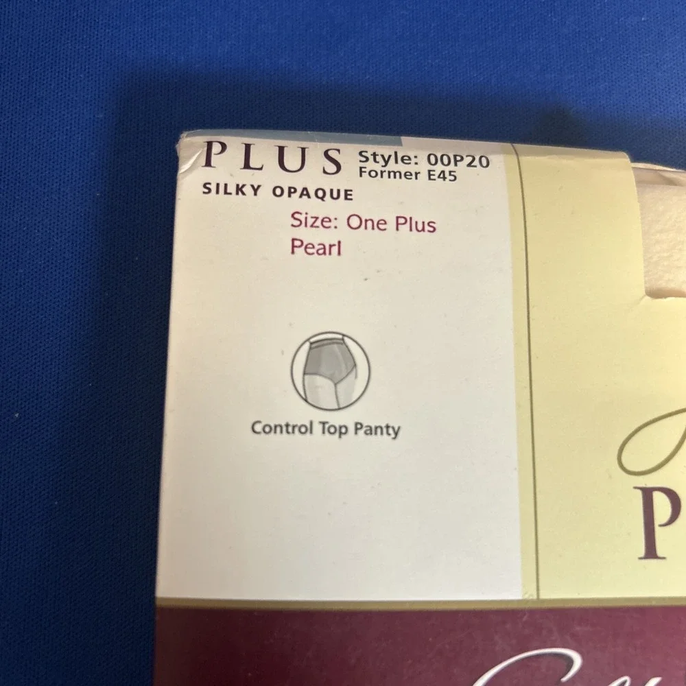 Hanes PLUS Silk Reflections Silky Opaque  Control  Pantyhose Pearl Size One Plus